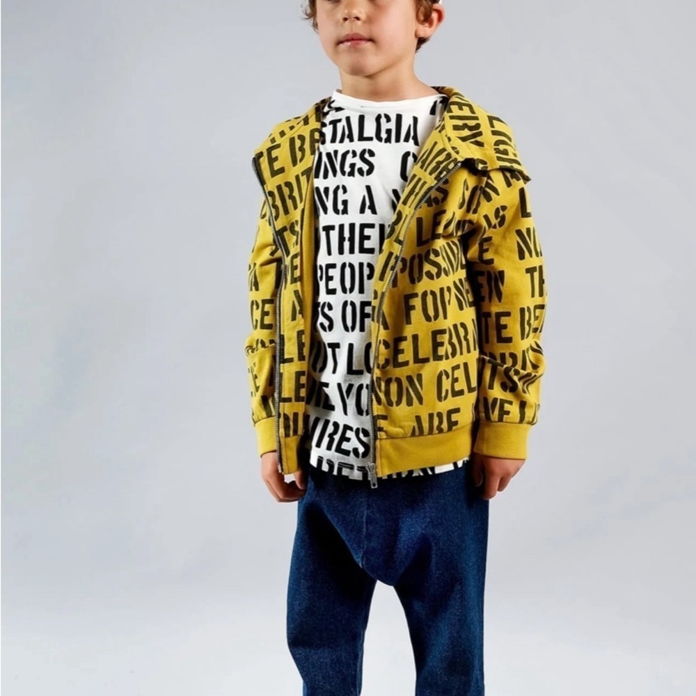 Kids Graphic Yellow Hoodie by Wolf and Rita